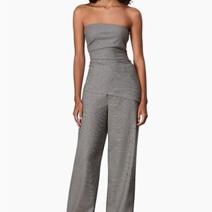 Rag & Bone 2-piece strapless plaid pantsuit